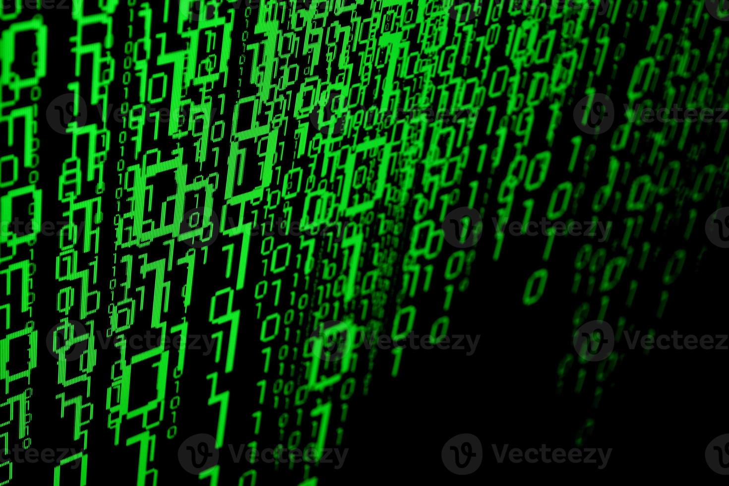 verde binário código dígitos em Preto fundo foto