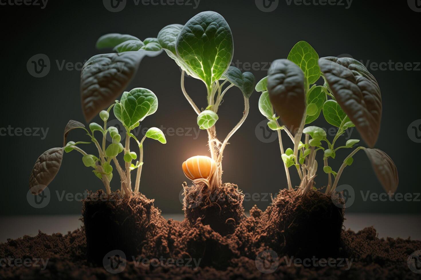 casa crescendo verduras plantar debaixo luzes generativo ai foto