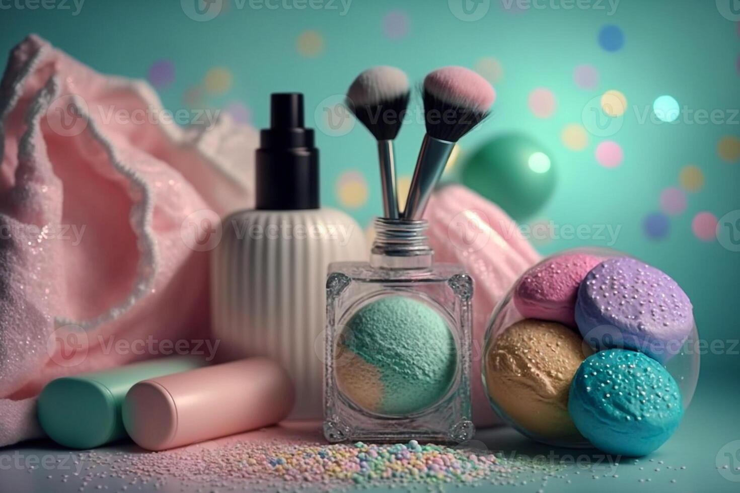 face Maquiagem cosméticos pele Cuidado produtos ilustração generativo ai foto