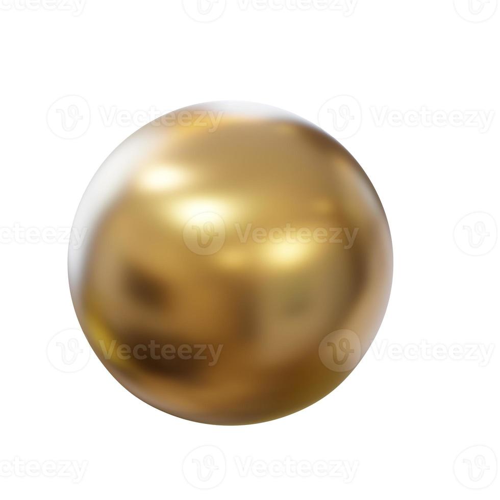 dourado metal bola. 3d renderizar. foto