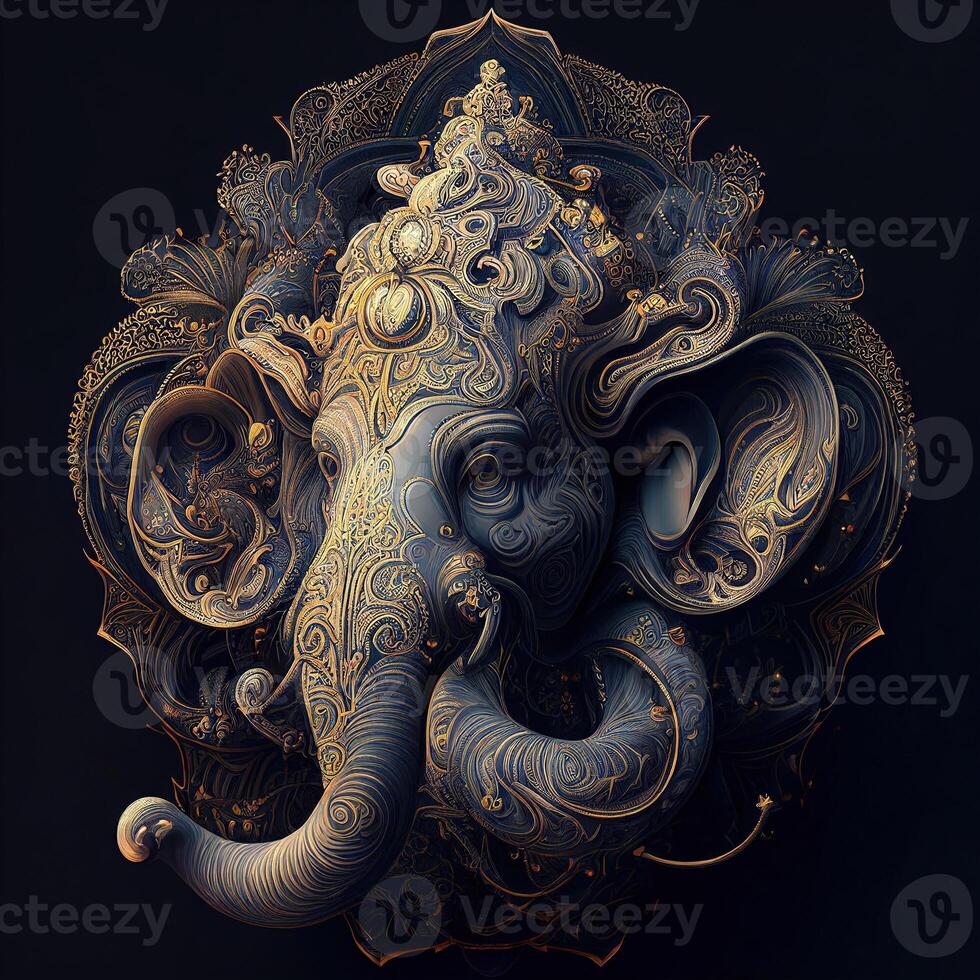 ilustração do uma ganesha hindu Deus imagem ai generativo foto