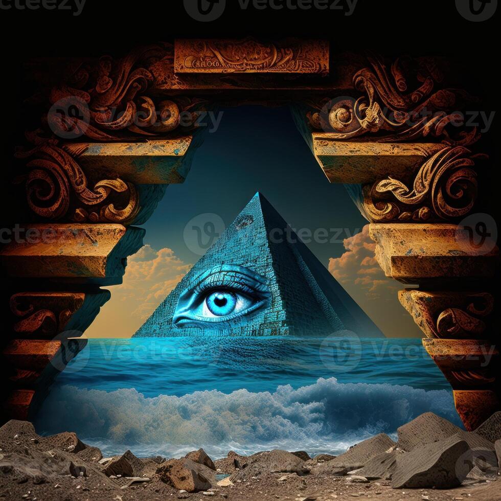 criativo pirâmides Projeto imagem ilustração imagem generativo ai foto