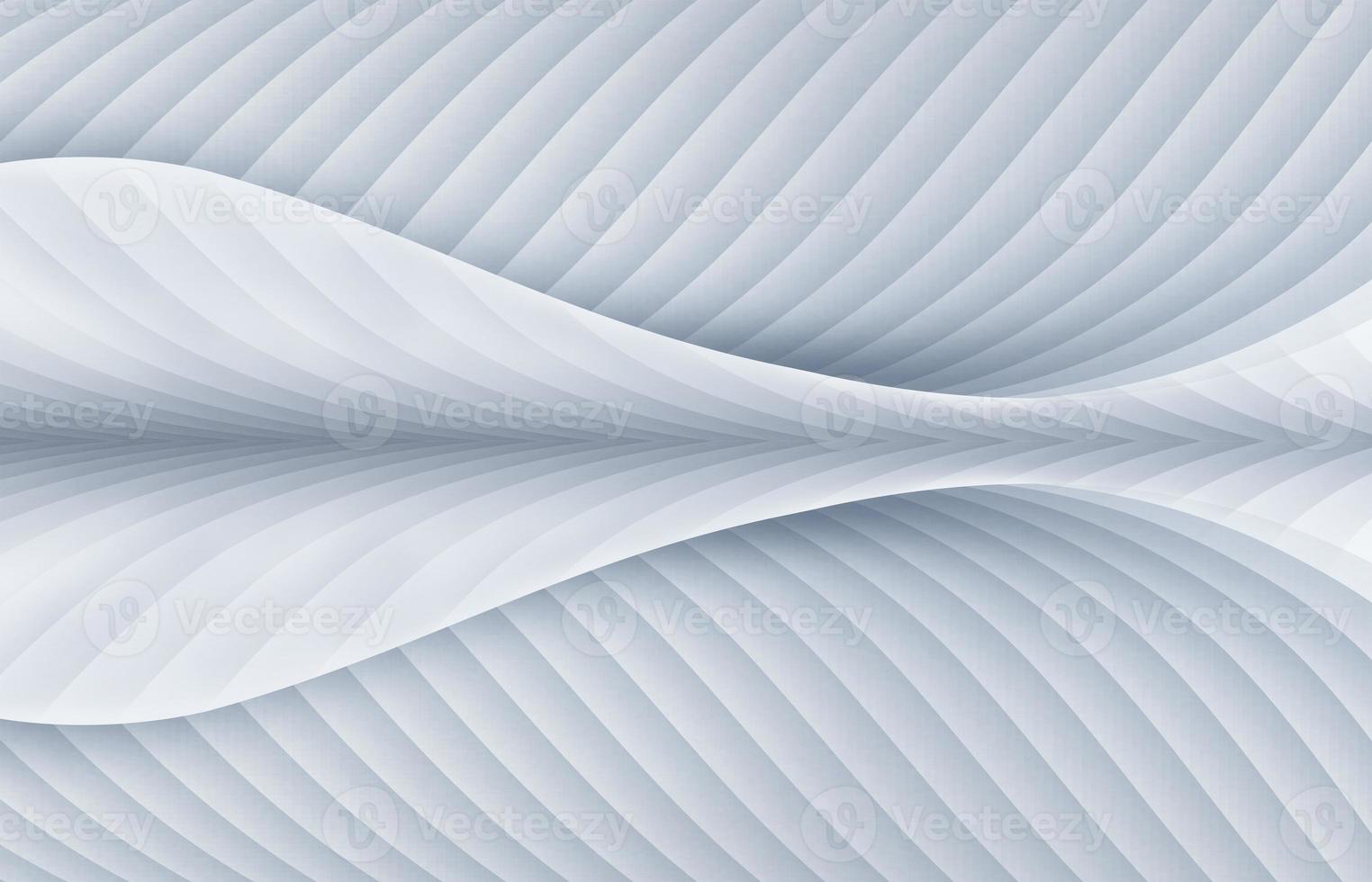 prata e branco abstrato curvado linhas textura fundo, 3d Renderização. foto