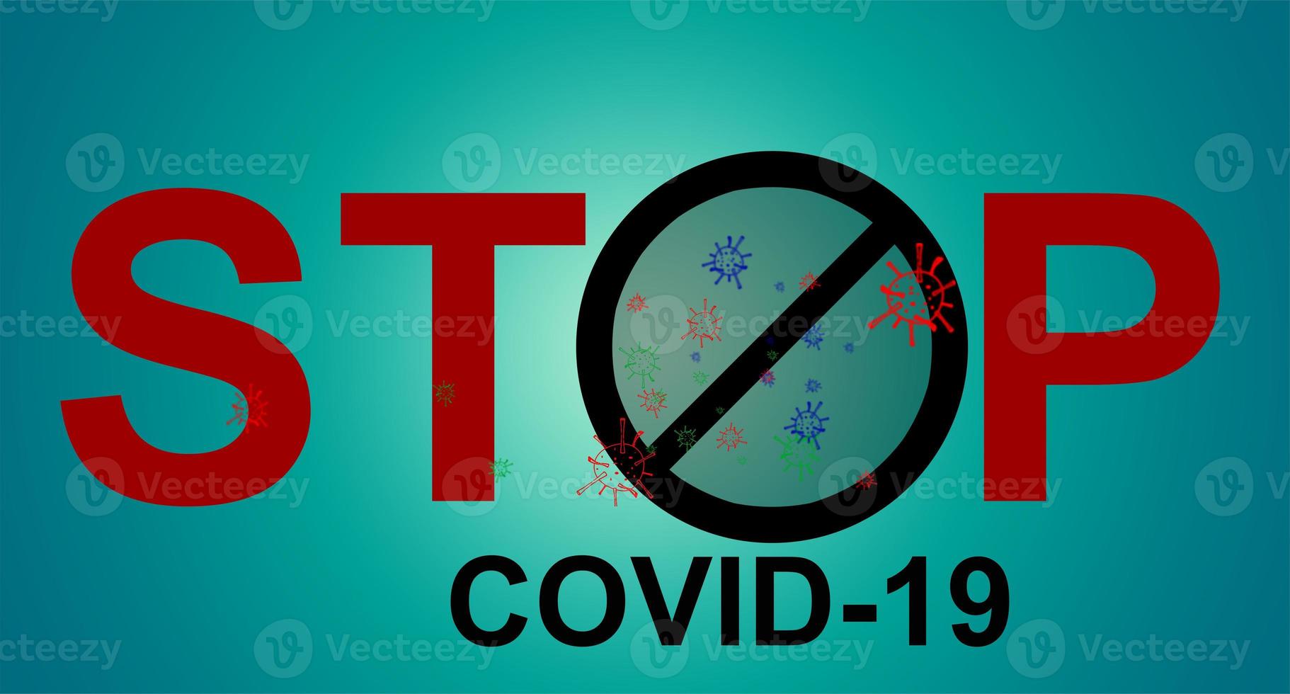 Pare covid-19 placa símbolo, vetor ilustração conceito coronavírus COVID-19. vírus wuhan a partir de China. foto