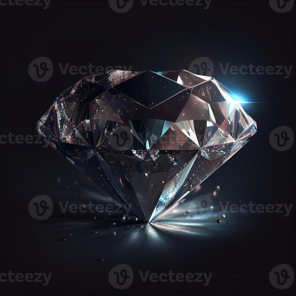 diamante em Sombrio fundo transparente generativo ai foto