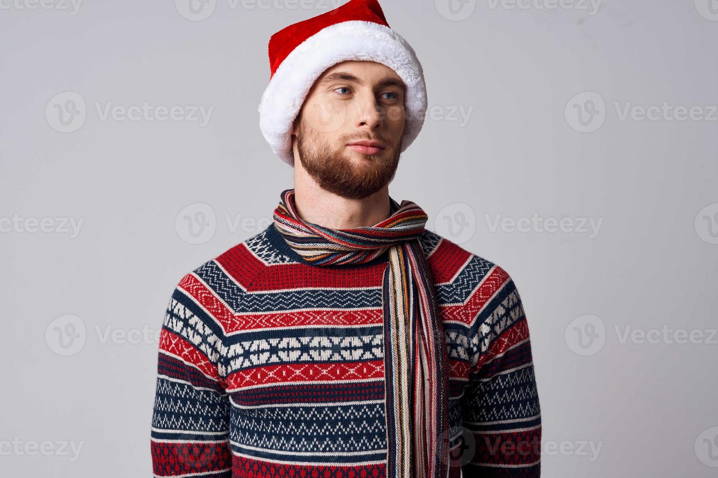 homem vestindo santa chapéu Natal feriado estilo de vida foto