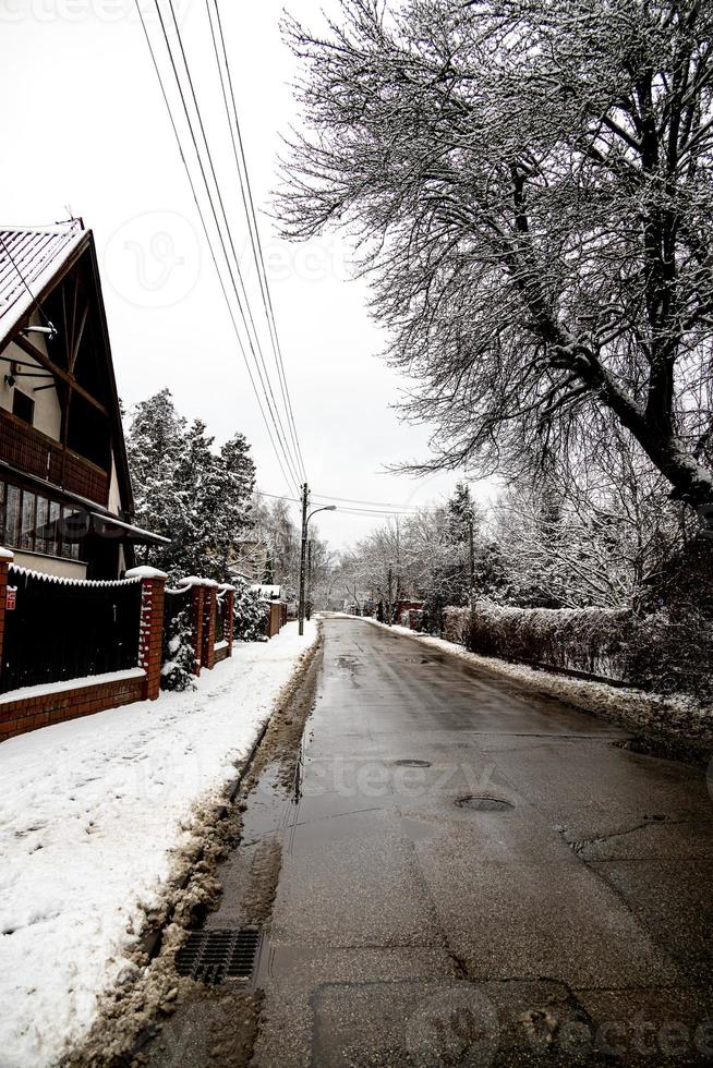 limitar Estado estrada dentro a cidade durante queda de neve foto