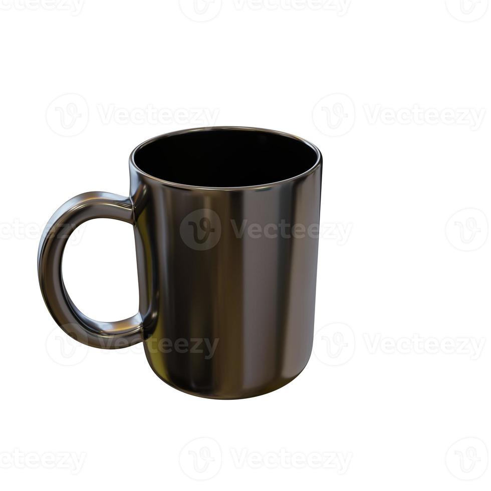 Preto clássico caneca. 3d renderizar. foto