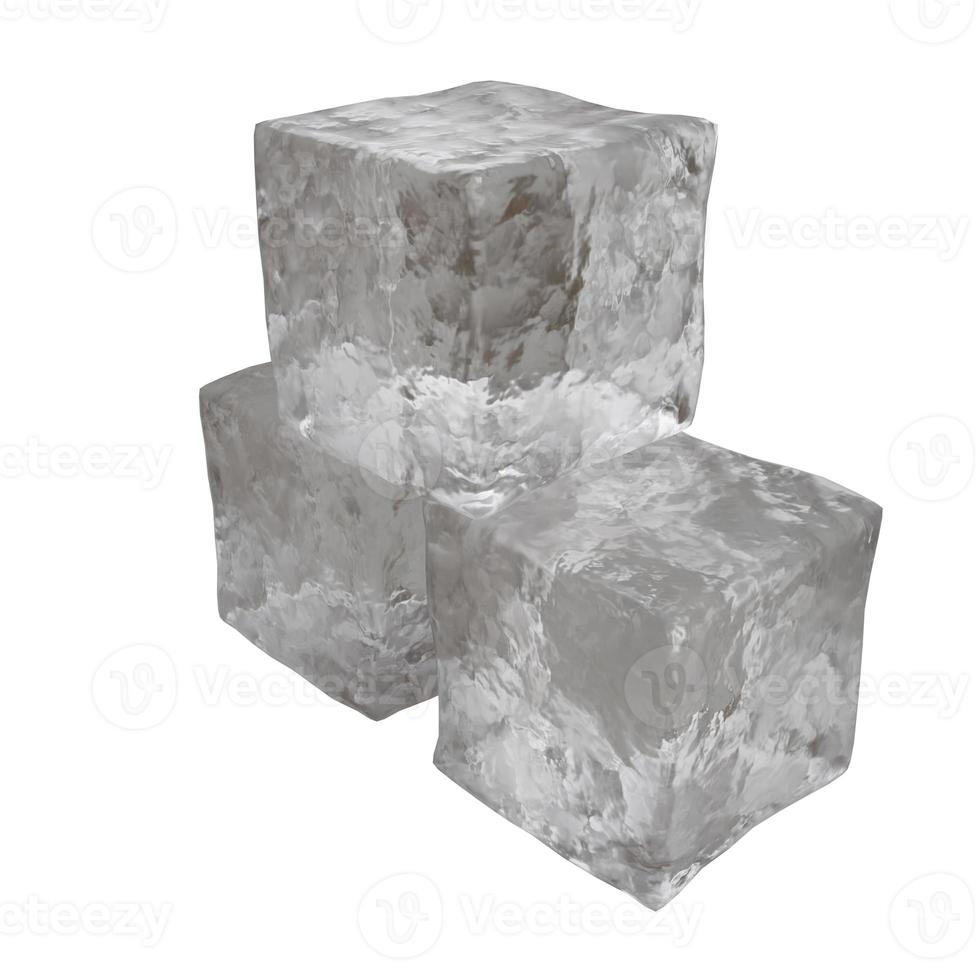 realista gelo cubos. 3d renderizar. foto