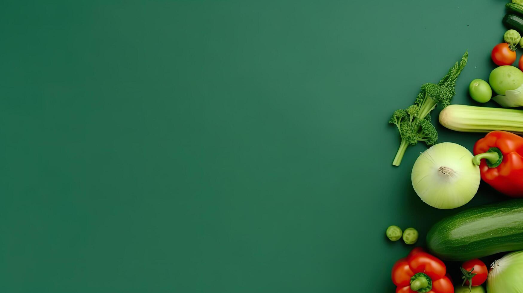 bandeira com legumes. cópia de espaço, fundo. generativo ai. foto