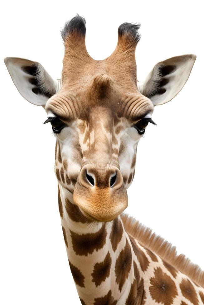 girafa em uma branco fundo foto
