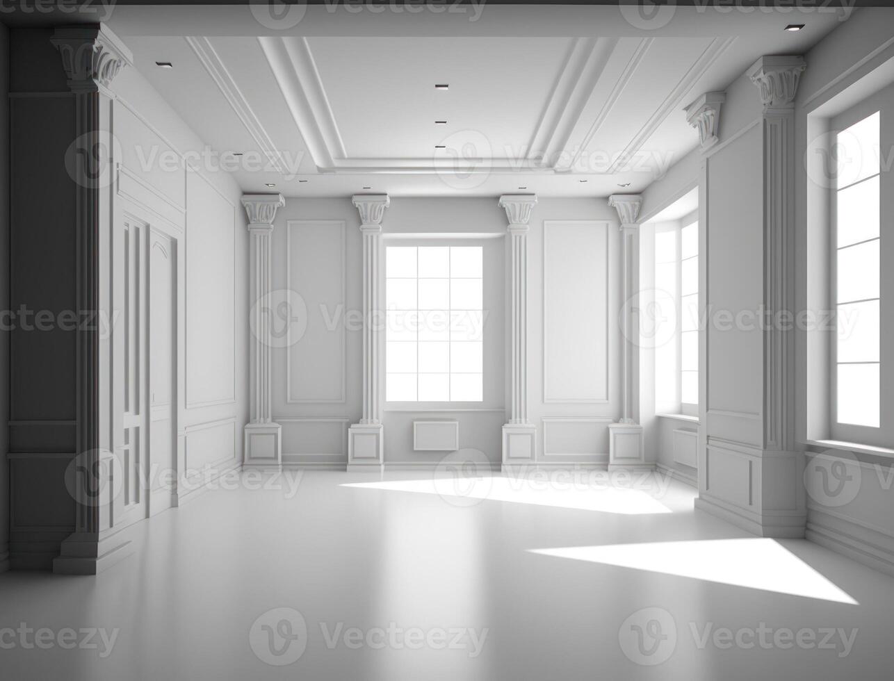 esvaziar branco quarto interior criada com generativo ai tecnologia foto