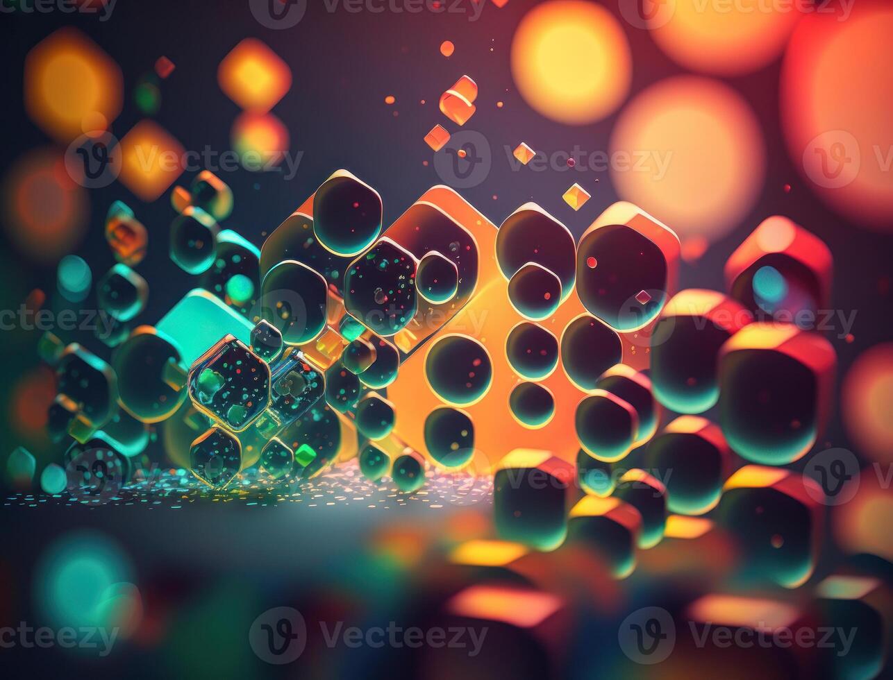 colorida abstrato geométrico fundo com ponto formas pontilhismo estilo criada com generativo ai tecnologia foto