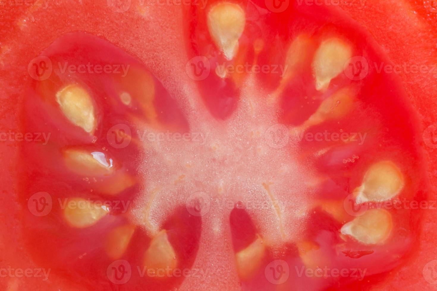 fechar acima do vermelho tomate fatia foto