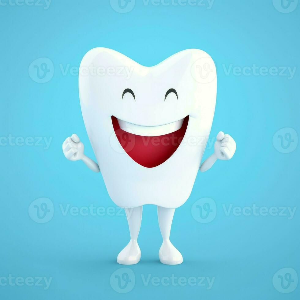 feliz sorridente dente. dental saudável Cuidado. gerar ai foto