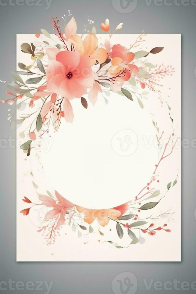 colorida simples floral decoração ilustração fundo modelo, criativo arranjo do natureza e flores Boa para bandeira, Casamento cartão convite rascunho, aniversário, saudações, e Projeto elemento. foto