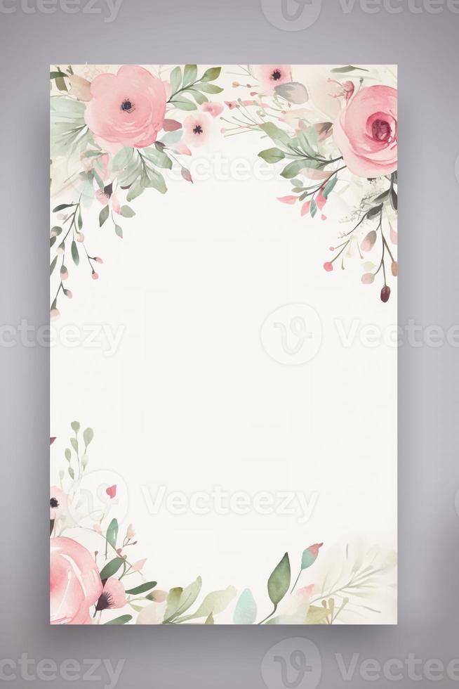 colorida simples floral decoração ilustração fundo modelo, criativo arranjo do natureza e flores Boa para bandeira, Casamento cartão convite rascunho, aniversário, saudações, e Projeto elemento. foto