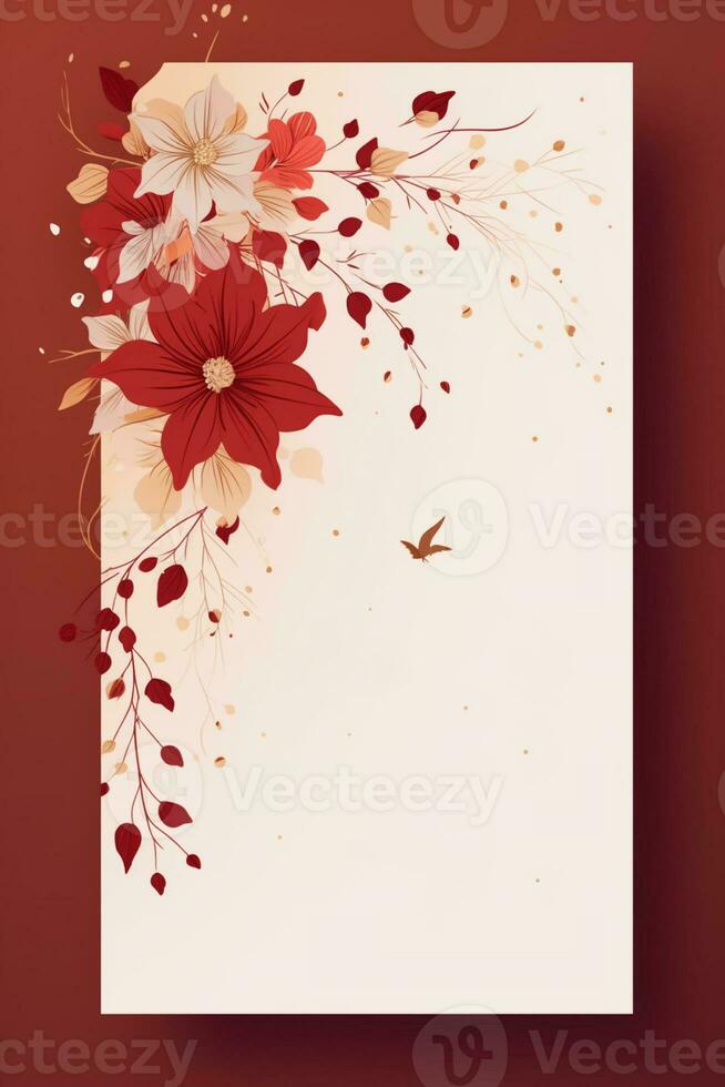 colorida simples floral decoração ilustração fundo modelo, criativo arranjo do natureza e flores Boa para bandeira, Casamento cartão convite rascunho, aniversário, saudações, e Projeto elemento. foto