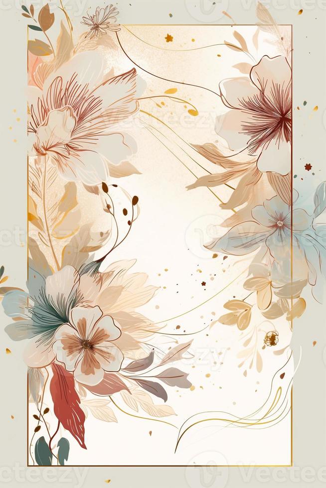 colorida simples floral decoração ilustração fundo modelo, criativo arranjo do natureza e flores Boa para bandeira, Casamento cartão convite rascunho, aniversário, saudações, e Projeto elemento. foto