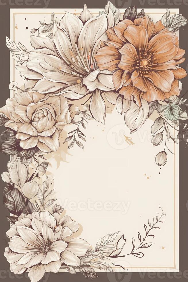 colorida simples floral decoração ilustração fundo modelo, criativo arranjo do natureza e flores Boa para bandeira, Casamento cartão convite rascunho, aniversário, saudações, e Projeto elemento. foto