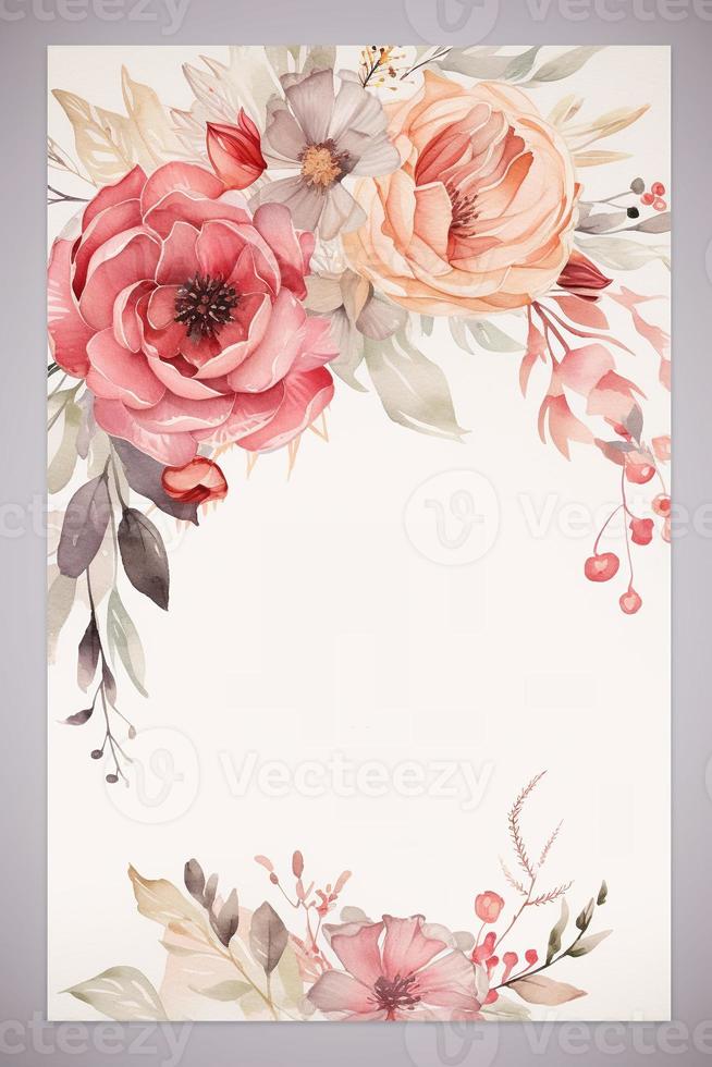 colorida simples floral decoração ilustração fundo modelo, criativo arranjo do natureza e flores Boa para bandeira, Casamento cartão convite rascunho, aniversário, saudações, e Projeto elemento. foto