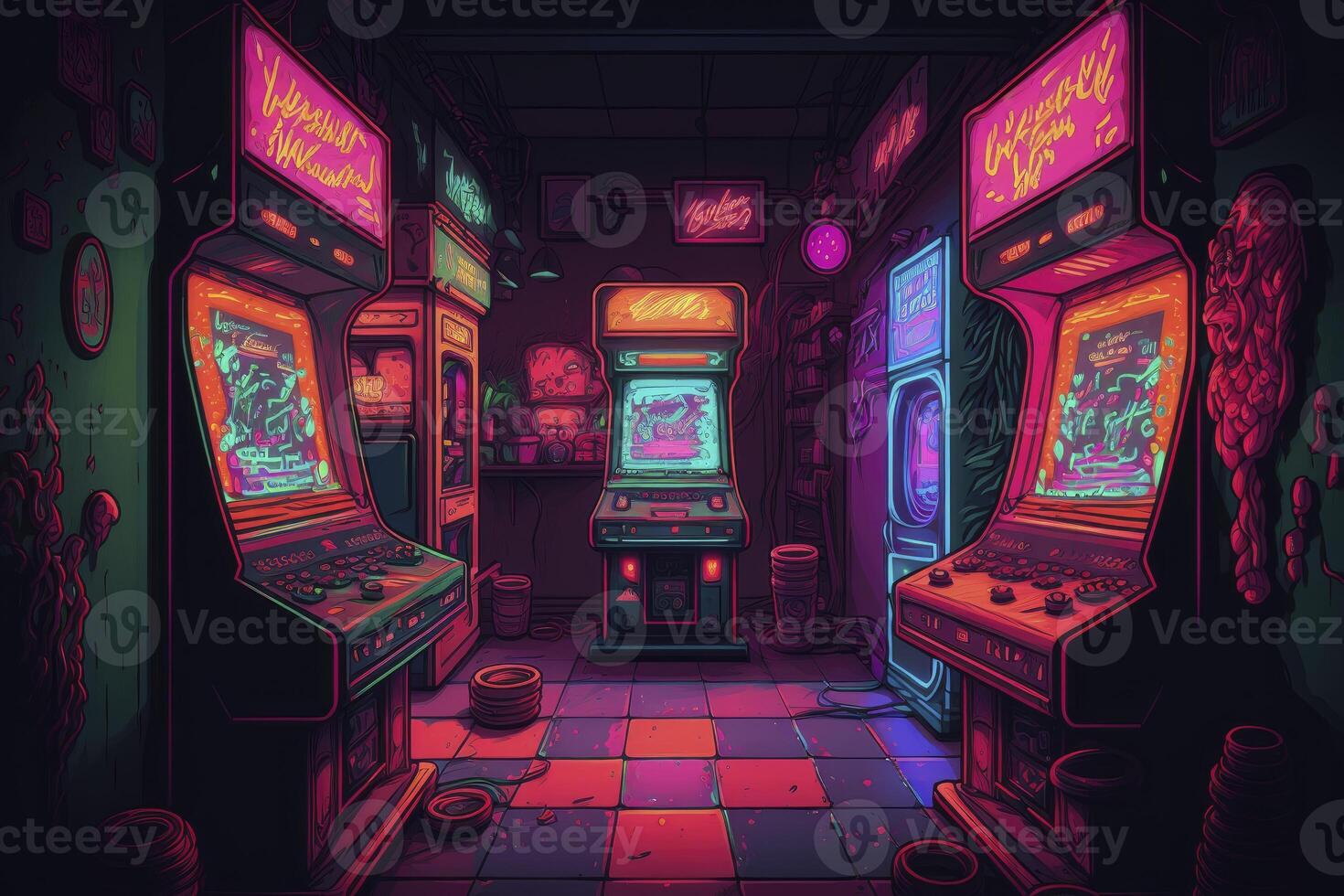 retro videogames ilustração. generativo ai foto