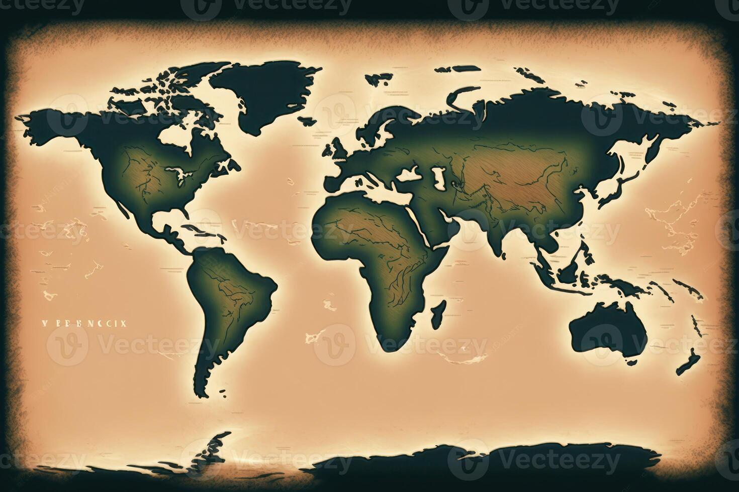 mundo mapa com horizonte. ai gerado foto