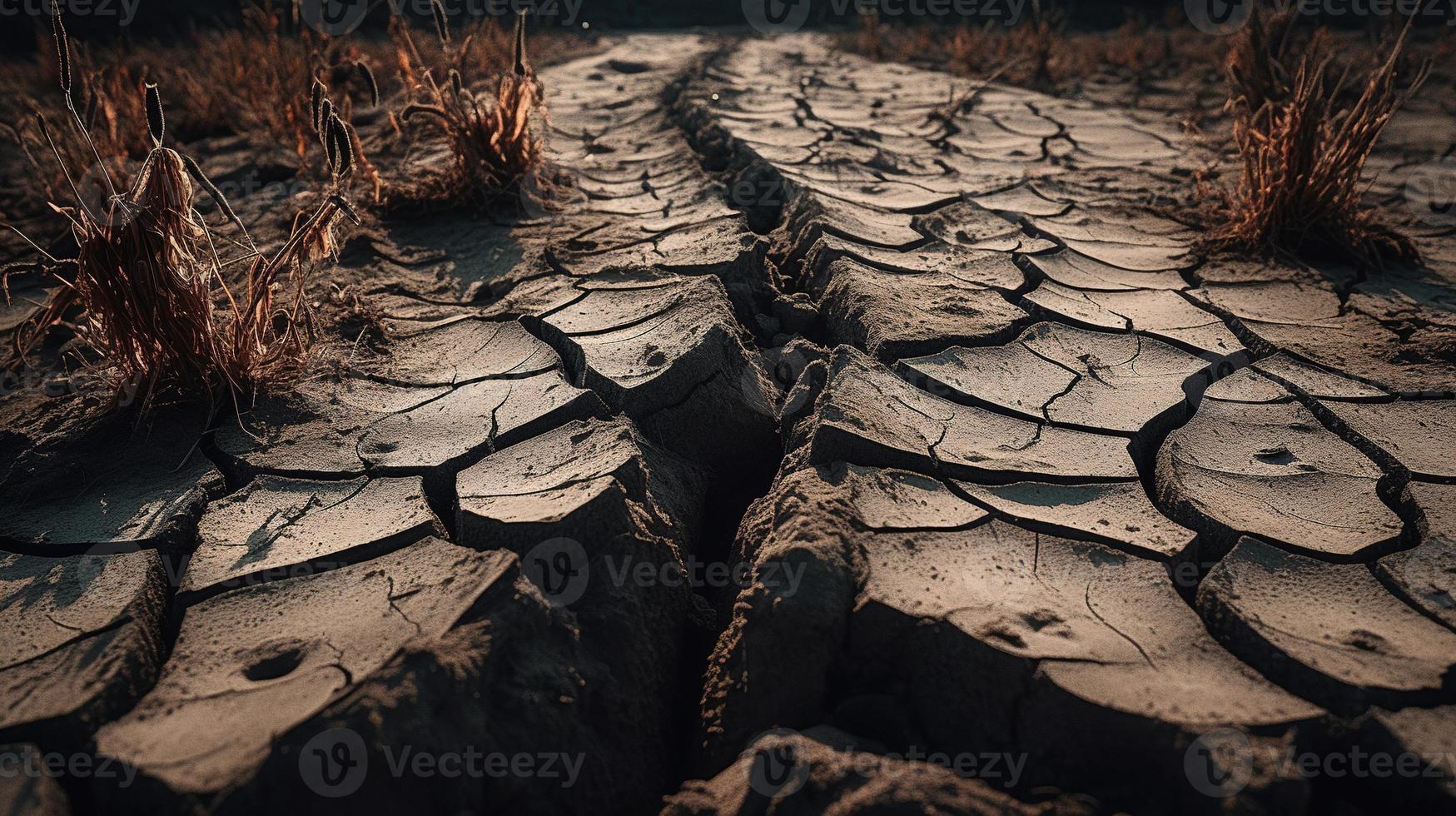 seco rachado terra fundo. global aquecimento e clima mudança conceito foto