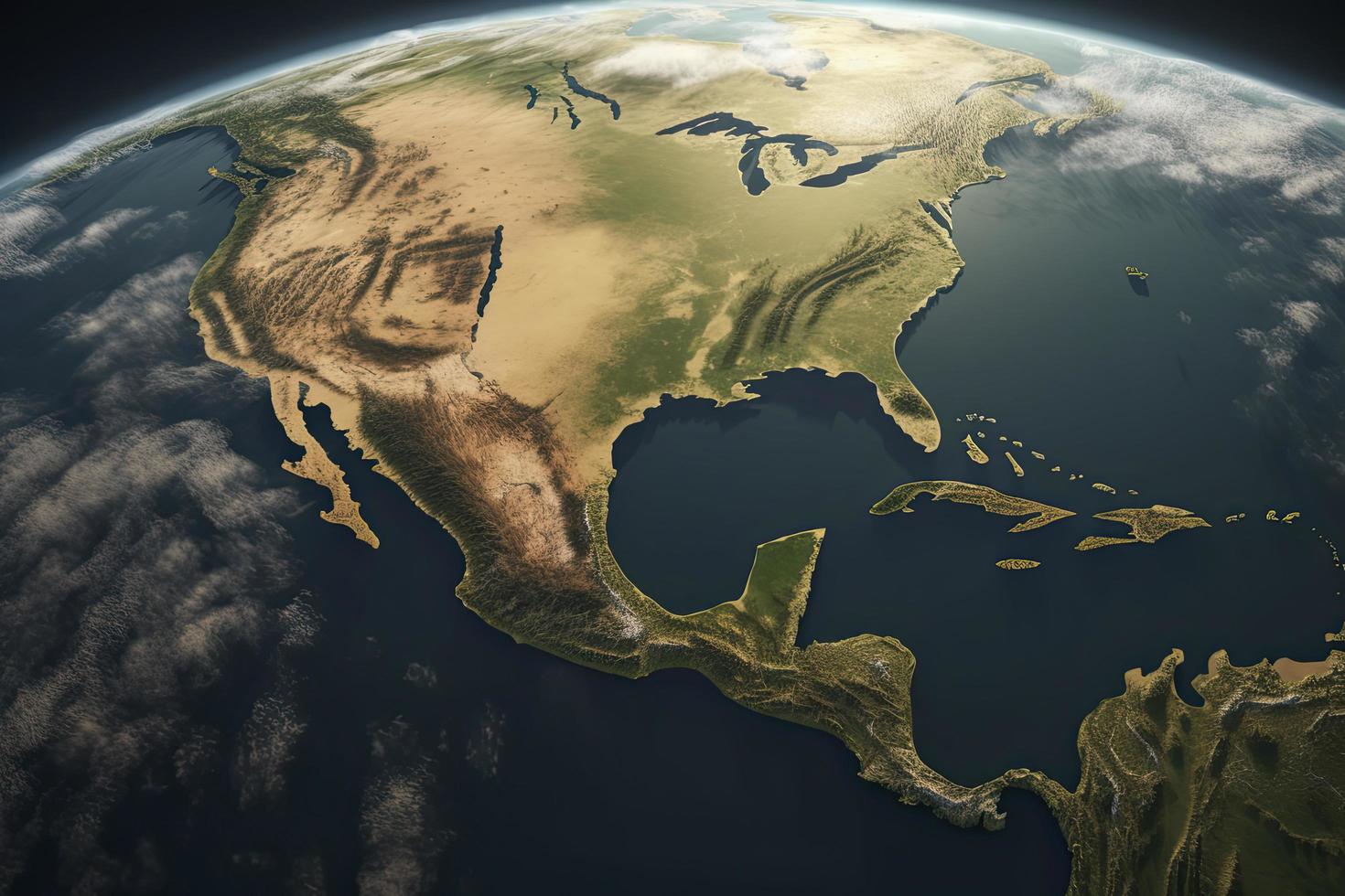 superfície do a planeta terra visto a partir de uma satélite, focado em sul América, andes Cordilheira e Amazonas floresta tropical foto