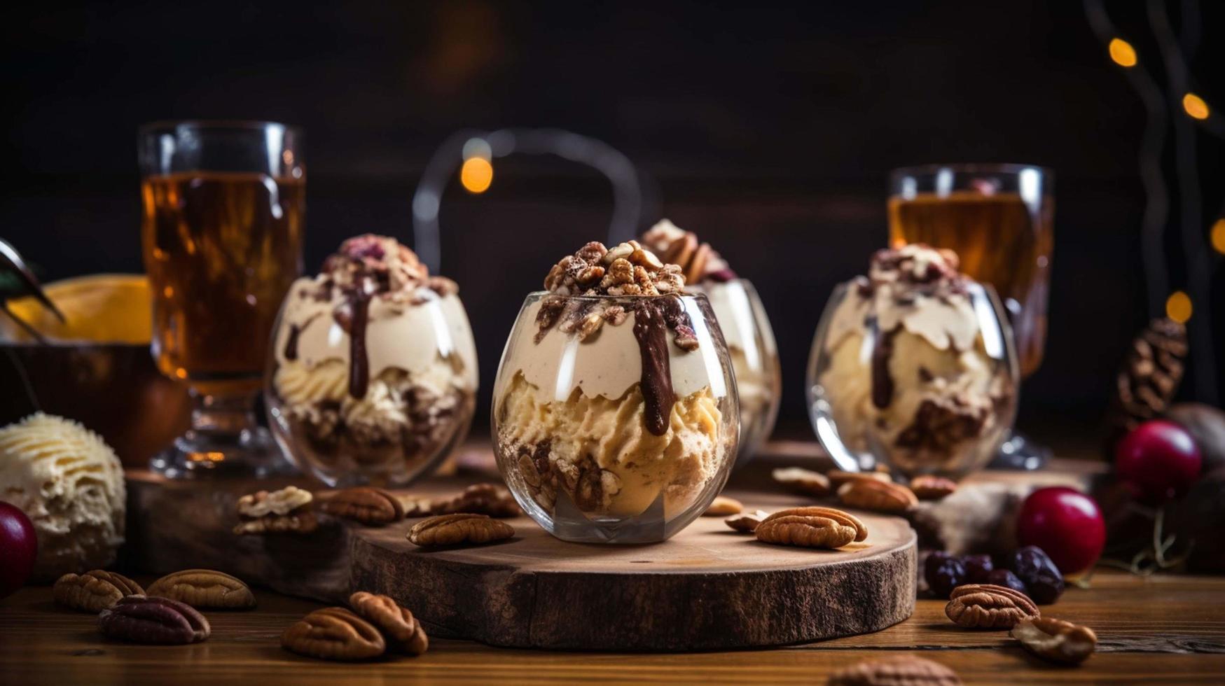 asa azul uma perfeito fotografia de comida do gelo creme bolas chocolate gerado com ai foto