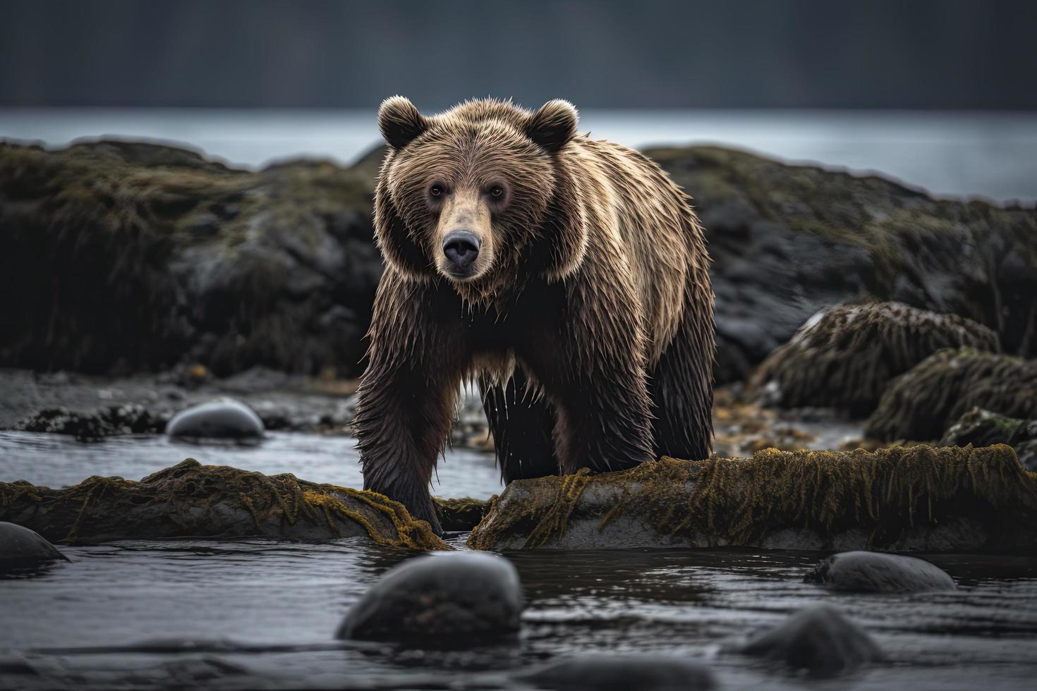 grisalho Urso do margens do Alaska foto