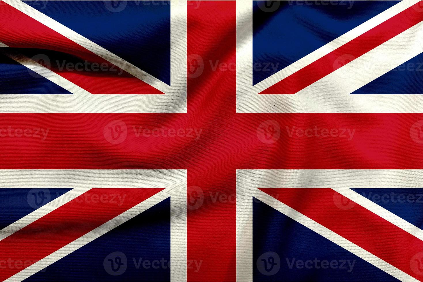Reino Unido bandeira em a pano, contemporâneo britânico bandeira conceito com uma único torção foto