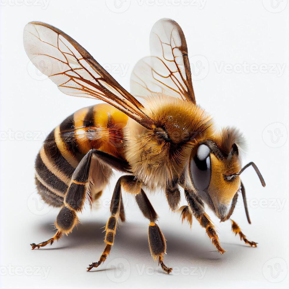 querida abelha isolado em branco fundo, lado Visão - ai gerado imagem foto