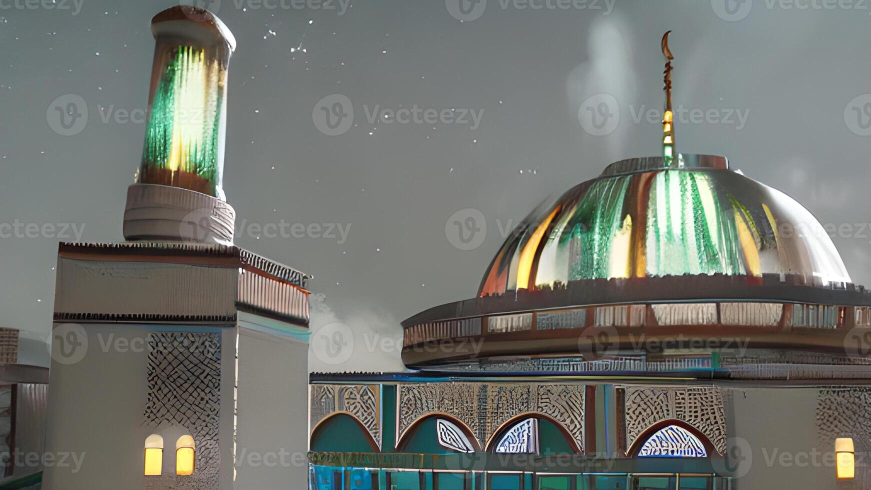 ai gerado islâmico Rezar mesquita árabe, eid Mubarak foto