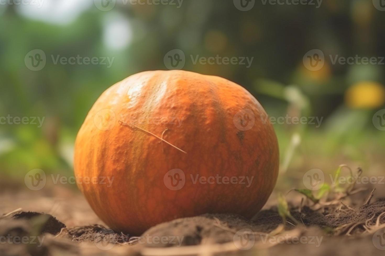 fechar acima do abóbora em natureza fundo com cópia de espaço. saudável vegano vegetariano Comida conceito foto