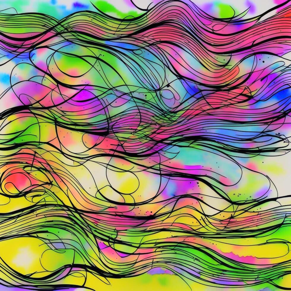 abstrato pintado planos de fundo, digitais aguarela texturas, multicoloridas fractal superfícies, projetado com artificial inteligência, generativo ai foto