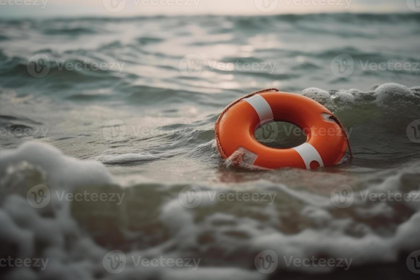 laranja vida bóia dentro a mar água generativo ai foto