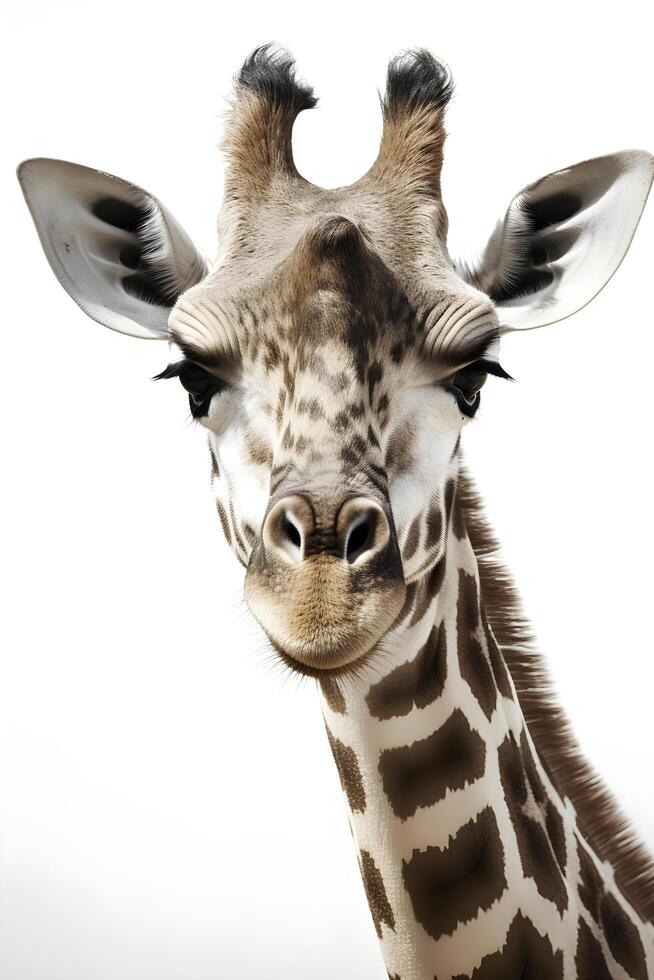 girafa em uma branco fundo. ai generativo foto