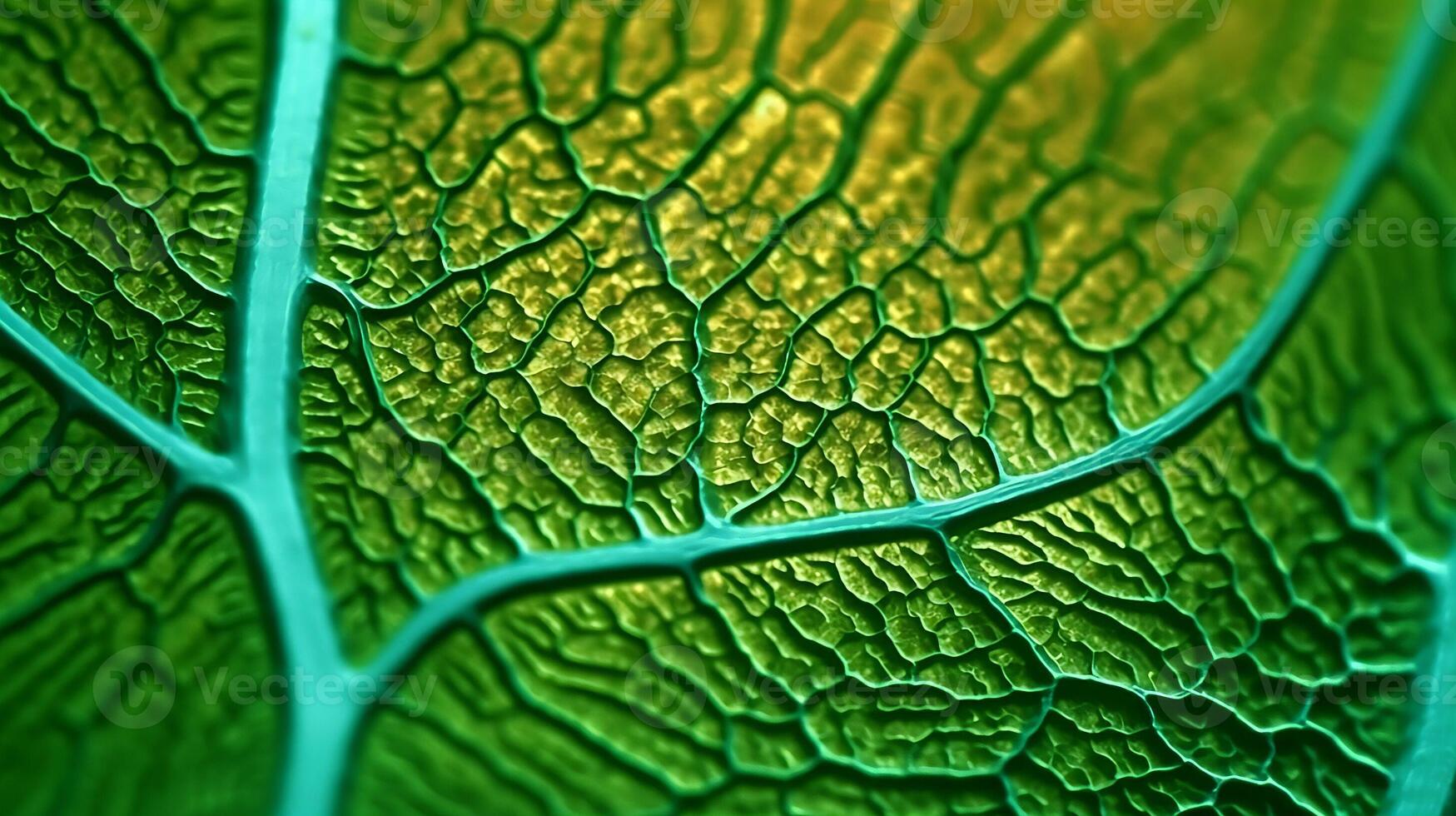 ai gerado abstrato textura botânico verde fundo com folha plantar células fechar acima seletivo foco cópia de espaço Projeto generativo ai foto