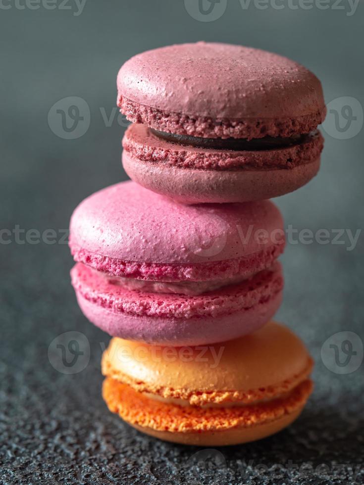 closeup de macarons coloridos foto