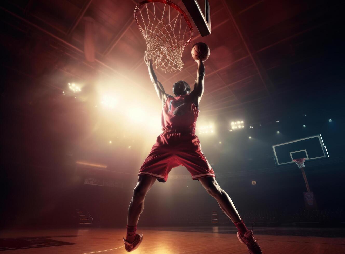 basquetebol jogador. ilustração ai generativo foto