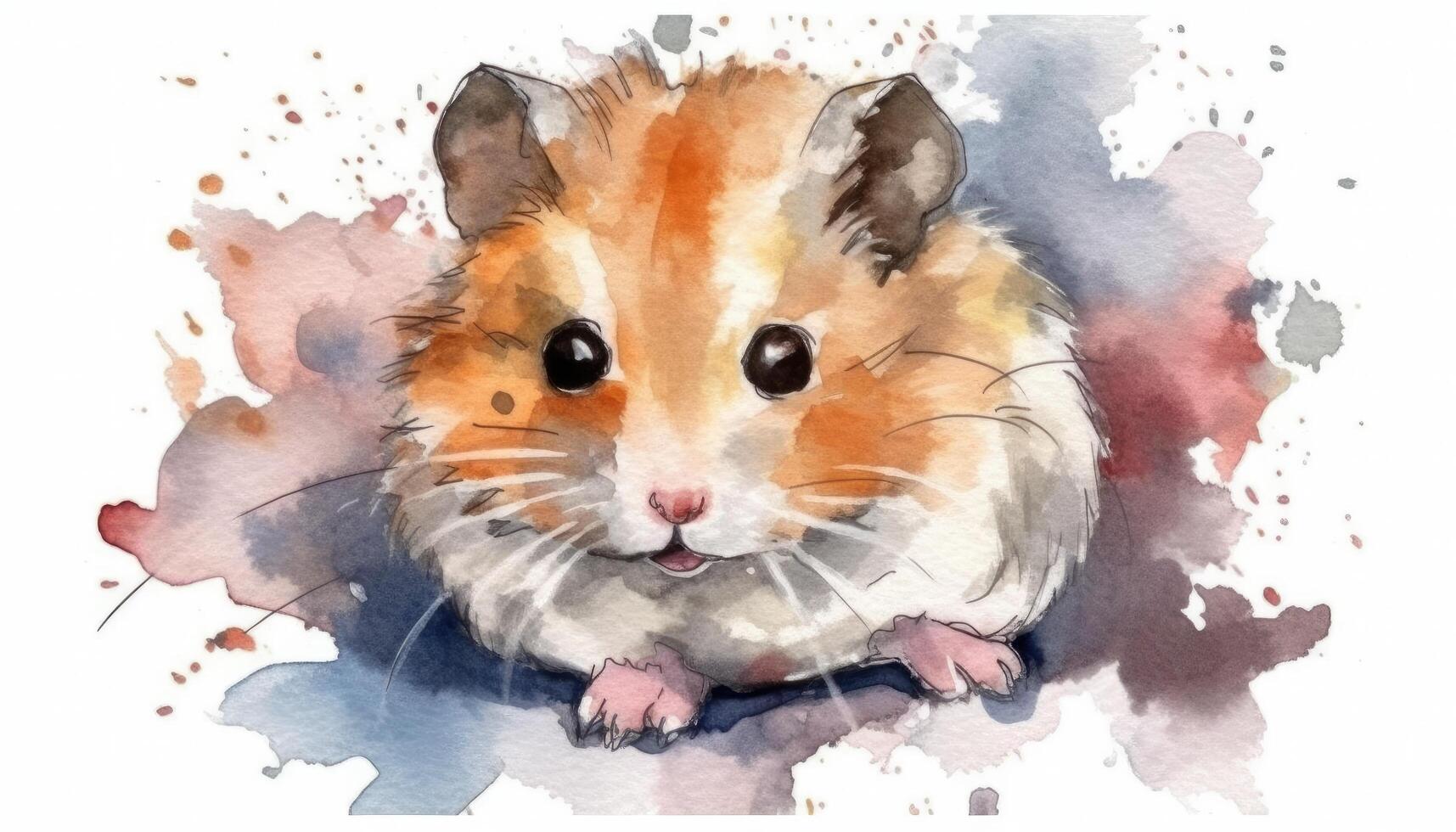 aguarela fofa hamster branco fundo com generativo ai foto