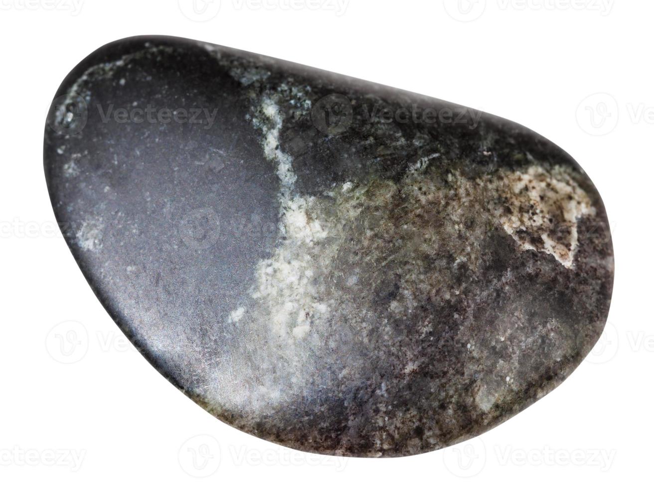 seixo do olivinita pedra isolado em branco foto