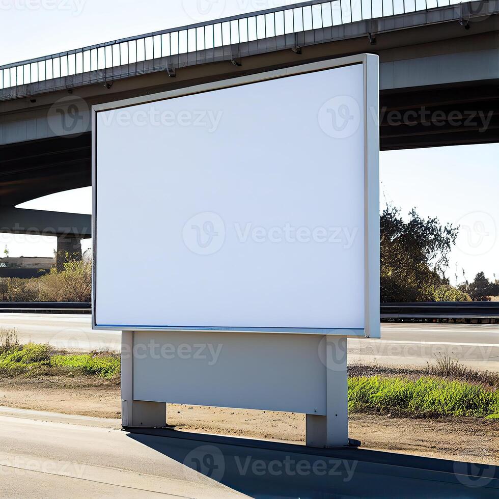 em branco zombar acima do vertical rua poster Painel publicitário em cidade fundo. generativo ai foto