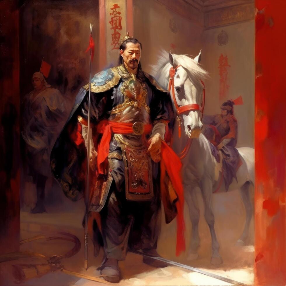 uma chinês tradicional homem pintura generativo ai foto