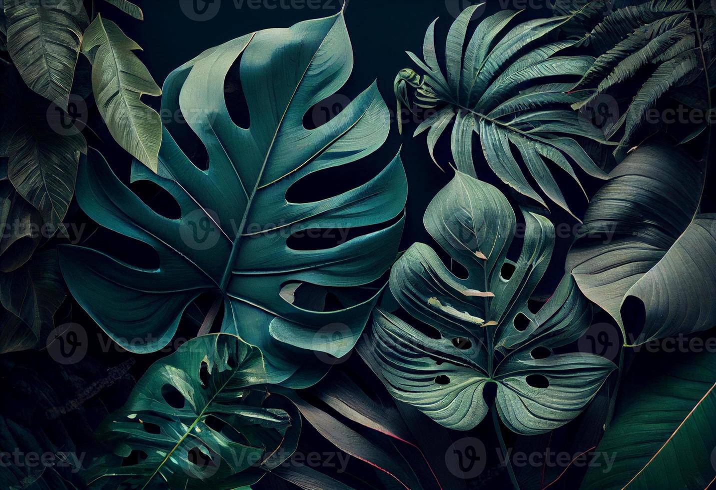 foto tropical folhas fundo selva floresta tropical plantas papel de parede. gerar ai