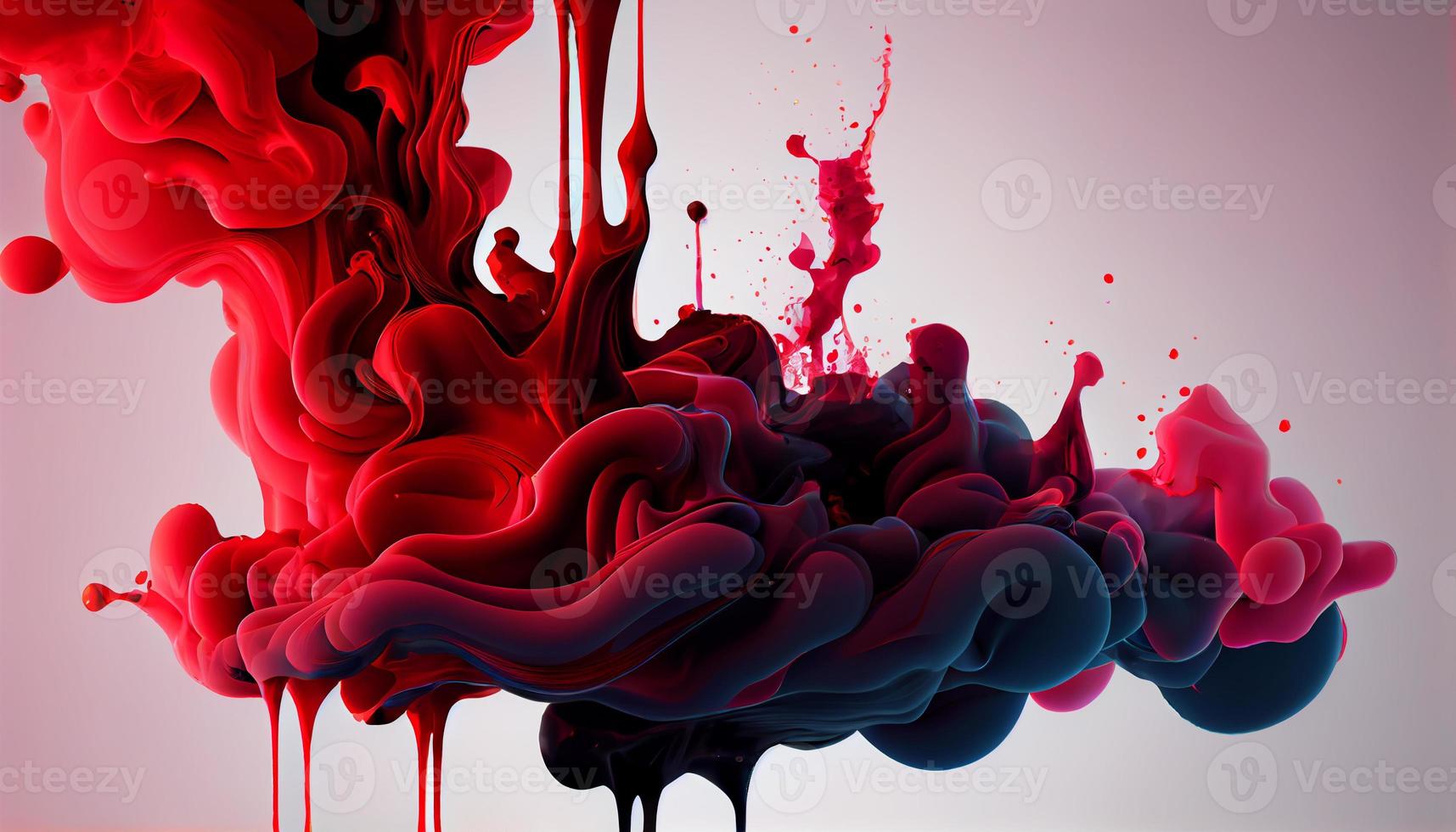 abstrato vermelho colorida tinta respingo dentro água fundo. gerar ai. foto