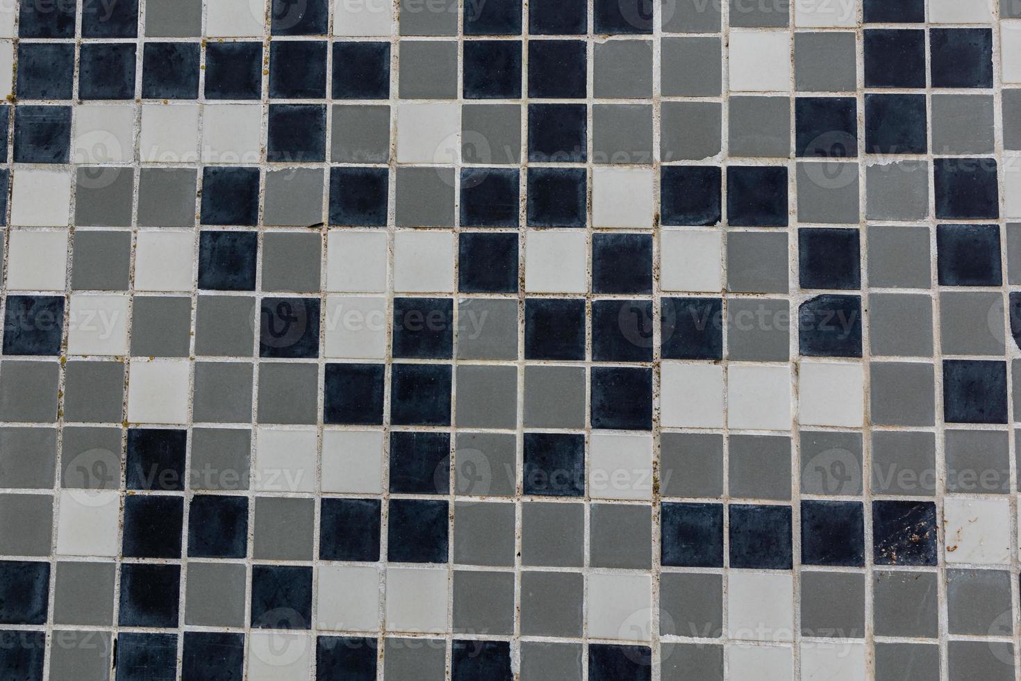 Preto e branco fundo fez do pequeno quadrado cerâmico Esmalte azulejos foto