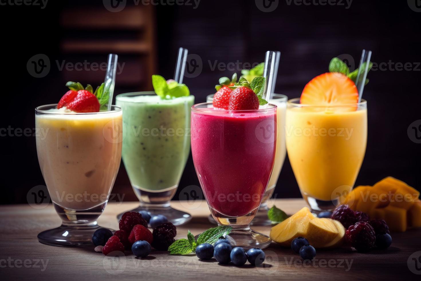 fruta batido bebida. gerar ai foto