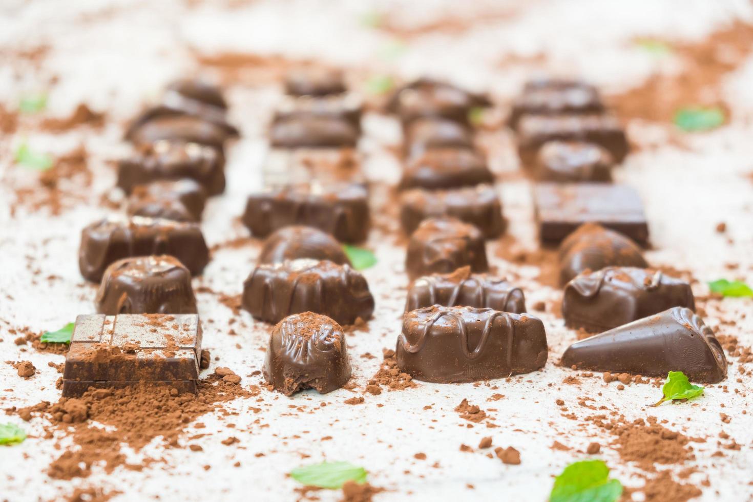 sobremesa doce com chocolate amargo foto